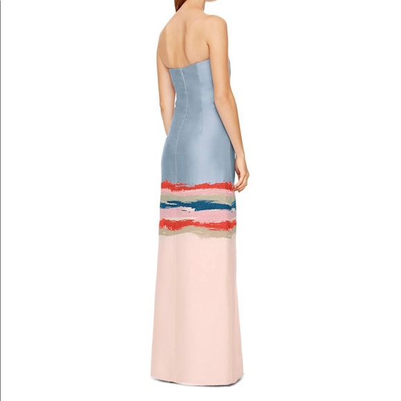 Rare Tory Burch Painterly Jacquard Strapless Gown Dress - Picture 3 of 12